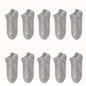 10-Pairs: Men's Solid Sport Low Cut Socks, Breathable Sweat-absorbing Comfy Soft Casual Simple Style Socks