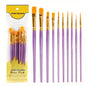 10-Pieces: Artist Paintbrush Nylon Round Pointed Flat Head Set