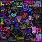 100-Piece: Cartoon Neon Light Graffiti Stickers