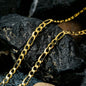 10K Solid Gold 3MM Italian Figaro Chain Link Pendant Necklace