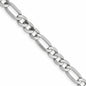 10K Solid White Gold Figaro Chain Necklace