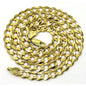 10K Solid Yellow Gold Curb Cuban Link Chain Pendant Necklace 7mm