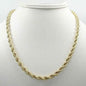 10K Yellow Gold 5mm Unisex Diamond Cut Rope Chain Necklace