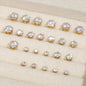 12-Pairs: Fashion Stainless Steel Stud Earrings