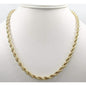 14K 4mm Genuine Solid Yellow Gold Rope Necklace Chain