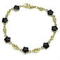 14k Gold Filled High Polish Finish Enamel Flower Bracelet