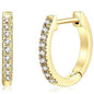 14K Gold Plated Cubic Zirconia Cuff Huggie Earrings