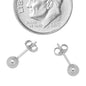 14K Solid White Gold Ball Stud Earrings