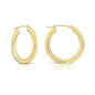 18K Gold Classic 30MM Diamond Cut Hoop Earrings