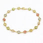 18k Gold Filled High Polish Finish Gold Multi Color Crystal Anklet