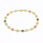 18k Gold Filled High Polish Finish Multi Color Flower Crystal Ankle Bracelet