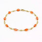18K Gold Filled High Polish Finish Oval Crystal Ankle Bracelet