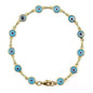 18k Gold Filled High Polish Finsh Evil Eye Bracelet