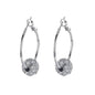 18K Gold Plated Pave Ball Hoop Earring Swarovski Crystals