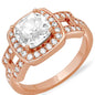 18k Gold Plated Square Engagement Ring with Swarovski Crystals