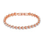 18K Golden Plated Stainless Steel Bracelet with Rhinestone Embellishments