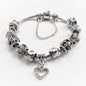 18K White Gold Plated Crystal Heart Charm Bracelet