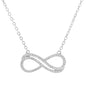 18K White Gold Plated Double Infinity Necklace