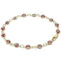 18k Women's Gold Filled High Polish Finsh Red Evil Eye Clasp Bracelet 7.5 Inch
