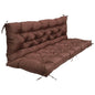 2-3 Seater Swing Cushion Replacement Swing Beach Pads with Backrest 8-Tie Straps