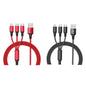 2-Pack: 3-in-1 Nylon Braided 4FT 3A Charging Cable