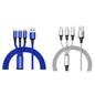 2-Pack: 3-in-1 Nylon Braided 4FT 3A Charging Cable