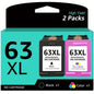 2-Pack: 63XL Ink Cartridges Black & Tri-Color for HP 63 Ink