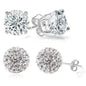 2-Pack: Crystal Ball and Round Stud Earrings Set
