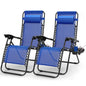 2-Pack: Foldable Zero Gravity Lounge Chair with Dual Side Tray