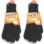 2-Pack: Heat Lockers Mens Black Thermal Gloves with Insulation Lining