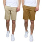 2-Pack: Men's 5-Pocket Flat-Front Slim-Fit Stretch Chino Shorts