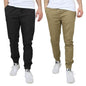 2-Pack: Mens Lightweight Cotton Stretch Jogger Pants