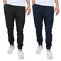 2-Pack: Mens Lightweight Cotton Stretch Jogger Pants