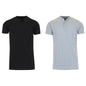 2-Pack: Men's Slim Fitting Short Sleeve Henley Slub Tee
