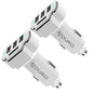 2-Pack: PowerUp 4 USB Port Car Charger Adapter