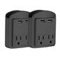 2-Pack: Surge Protector 2 Wall Outlets and 2 USB Ports