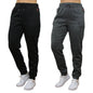 2-Pack Women's Loose-Fit Marled Fleece Jogger Sweatpants With Zipper Pockets