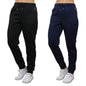 2-Pack Women's Loose-Fit Marled Fleece Jogger Sweatpants With Zipper Pockets
