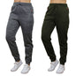 2-Pack Women's Loose-Fit Marled Fleece Jogger Sweatpants With Zipper Pockets