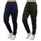2-Pack Women's Loose-Fit Marled Fleece Jogger Sweatpants With Zipper Pockets