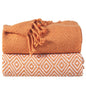 2-Piece Set: 100% Cotton Hand Twisted Throw Blanket 50" X 60"