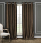2-Piece Set: Blackout Faux Silk Foamback Room Darkening Grommet  Window Curtains Pair Panel
