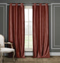 2-Piece Set: Blackout Faux Silk Foamback Room Darkening Grommet  Window Curtains Pair Panel