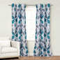 2-Piece Set: Floral Leaves Blackout Grommet Window Curtain Pair Panel