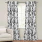 2-Piece Set: Floral Leaves Blackout Grommet Window Curtain Pair Panel