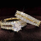 2-Piece Set: Gold Inlays with Zirconia Rings