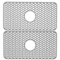 2-Piece: Silicon Grid Sink Mat with Central Drain Hole
