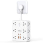 16-in-1 Power Strip – 12 AC Outlets & 4 USB Ports, White