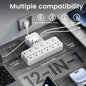 12-in-1 Adjustable Desk Lamp Power Strip – 6 AC Outlets, 3 USB-A & 2 Type-C Ports, Surge Protection