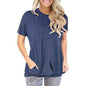 Women Casual Loose Fit Shirt Tunic Top Baggy Comfy Blouse with Pocket